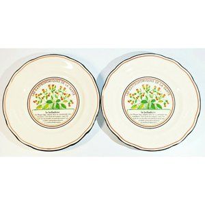 2 Gien France Jardin La Belladone Salad Plates